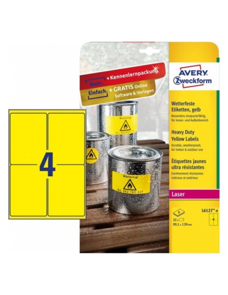 L6127-8 etiqueta de impresora Amarillo Etiqueta para impresora autoadhesiva