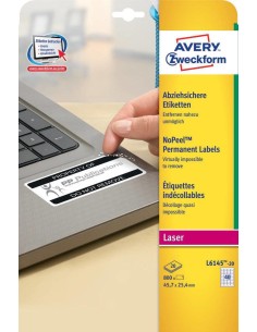 L6145-20 etiqueta autoadhesiva Rectángulo redondeado Permanente Blanco 800 pieza(s)