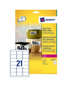 Etiquetas de poliéster blanco