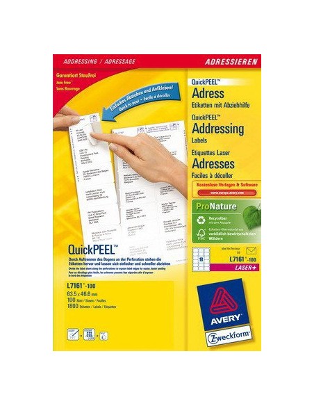 L7161-100 etiqueta para dirección Blanco