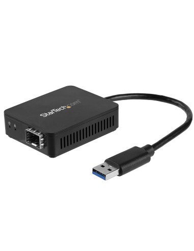 Adaptador USB 3.0 a Fibra Óptica - Adaptador Compacto USB a Ranura SFP Abierta - Adaptador de Red USB a Gigabit - Adaptador USB 