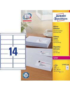 L7163-100 etiqueta autoadhesiva Rectángulo redondeado Permanente Blanco 1400 pieza(s)