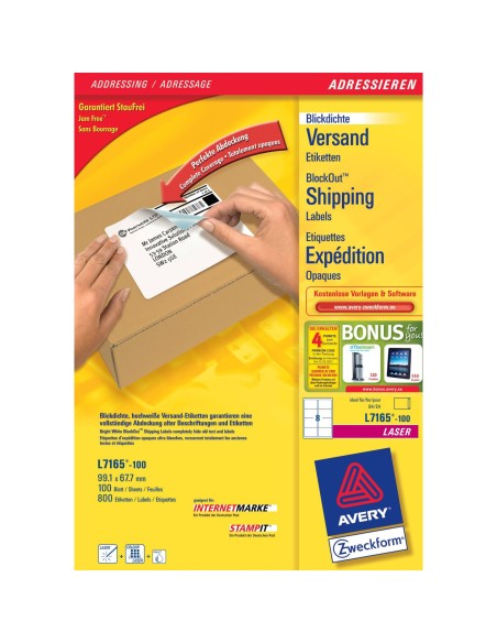 L7165-100 etiqueta autoadhesiva Blanco 800 pieza(s)