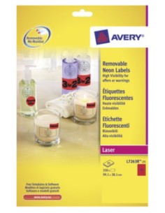 L7263R-25 etiqueta autoadhesiva Rojo 14 pieza(s)