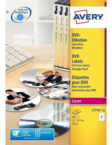 L7776-25 etiqueta de impresora Blanco Etiqueta para impresora autoadhesiva