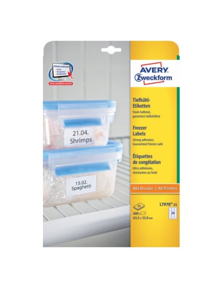 L7970-25 etiqueta autoadhesiva Rectángulo redondeado Blanco 600 pieza(s)