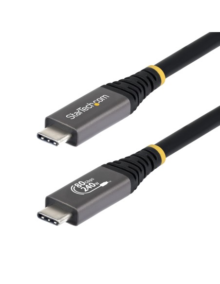 Cable USB4 1m - Cable USB-C Certificado USB-IF - 80Gbps - Cable USB Tipo C - PD de 240W - 8K120/4K240 - DP 2.1 - DP80 - Recubrim