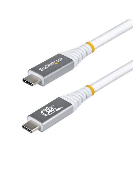 Cable USB4 1m - Cable USB-C Certificado USB-IF - 80Gbps - Cable USB Tipo C - PD de 240W - 8K120/4K240 - DP 2.1 - DP80 - Recubrim