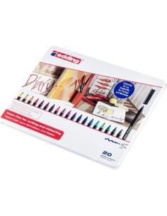 Caja metalica 20 rotuladores Edding 1300 colores surtidos