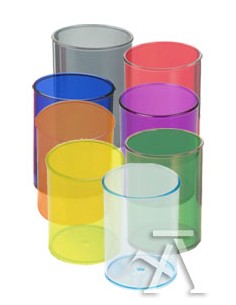 C 10 cubiletes de plastico translucido colores surtidos Faibo