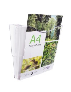 66504 CS TP portacartel y stand de información Portafolletos A4 Poliestireno Transparente