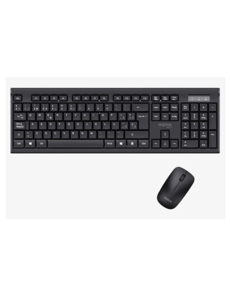 APPMX410 teclado Ratón incluido Hogar RF inalámbrico QWERTY Español Negro