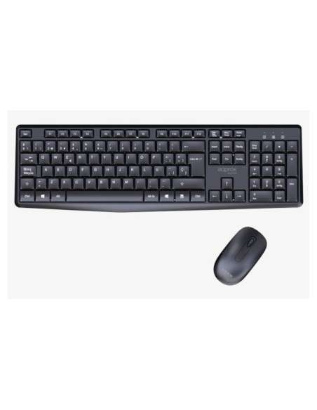APPMX420B teclado Ratón incluido Hogar / Oficina RF inalámbrico QWERTY Español Negro