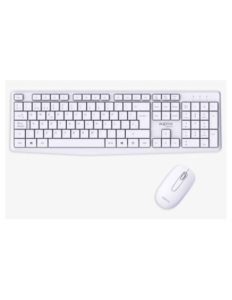 APPMX420W teclado Ratón incluido Hogar / Oficina RF inalámbrico QWERTY Español Blanco
