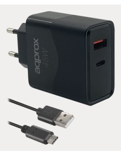 APPUSBWALL45W cargador de dispositivo móvil Universal Negro Corriente alterna Carga rápida Interior