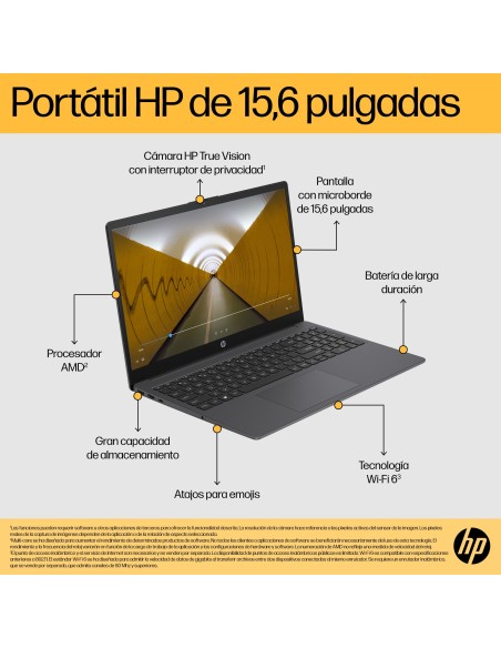 15-fc0014ns AMD Ryzen 3 7320U Portátil 39,6 cm (15.6") Full HD 8 GB LPDDR5-SDRAM 512 GB SSD Wi-Fi 6 (802.11ax) Windows 11 Home