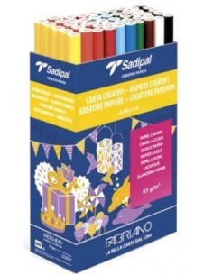 Exp 50 rollos papel charol 05x2m colores surtidos