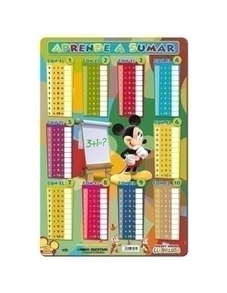 LAMINA ESCOLAR ERIK APRENDE A SUMAR MICK