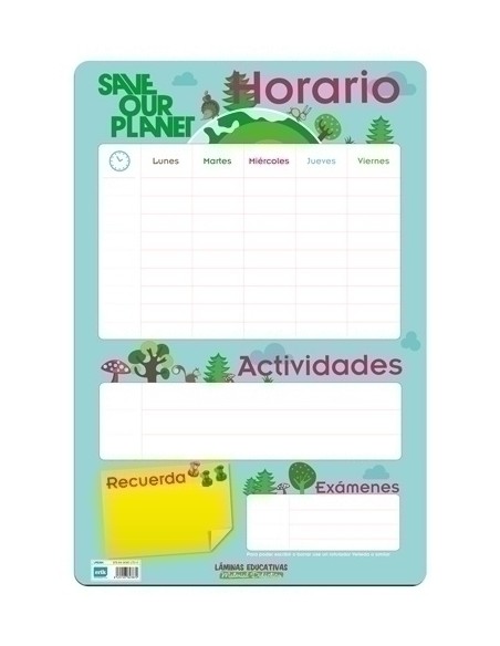 LAMINA ESCOLAR ERIK HORARIO ESCOLAR