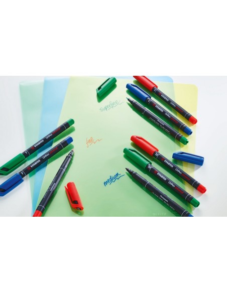 OHPen universal permanent, 4 Pack marcador permanente Punta redonda Negro, Azul, Verde, Rojo 4 pieza(s)