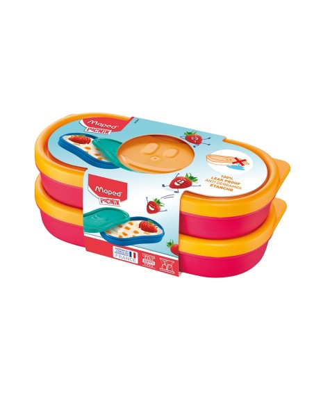 M870901 recipiente de almacenar comida Rectangular Caja 0,15 L Naranja, Rojo 2 pieza(s)