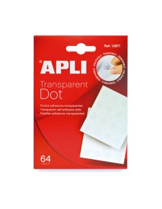 12871 etiqueta autoadhesiva Alrededor Desmontable Transparente, Blanco 64 pieza(s)