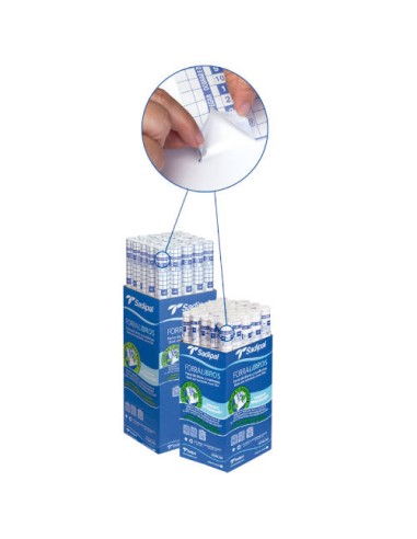 FORRO DE LIBROS 80 MICRAS ADHESIVO REPOSICIONABLE DE - Pack de 20 unidades 0,45 X 5 M SADIPAL 12873