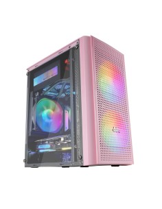MC300P Caja PC Micro ATX Cristal Templado 3xVentilador FRGB Rosa