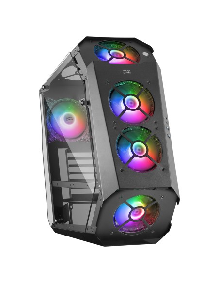 MC51 Negro Caja PC Gaming ATX Doble Cristal Templado 5x Ventilador RGB 12cm