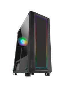 MC-ART Negro Caja PC Gaming ATX Doble Cristal Templado Dibujable ARGB 12 Modos Ventilador 12cm