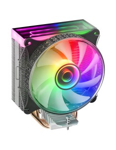 MCPU-VR Negro Disipador CPU Doble Espejo Infinito ARGB 4 Heatpipes HCT TDP 180W Ventilador Ultra-silencioso PWM 12cm