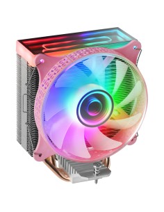 MCPU-VR Rosa Disipador CPU Doble Espejo Infinito ARGB 4 Heatpipes HCT TDP 180W Ventilador Ultra-silencioso PWM 12cm