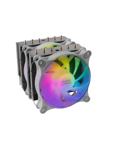 MCPU-XT Blanco Disipador CPU Doble Torre Refrigeración 6 Heatpipes HCT TDP 300W 2 Ventiladores ARGB PWM 12cm