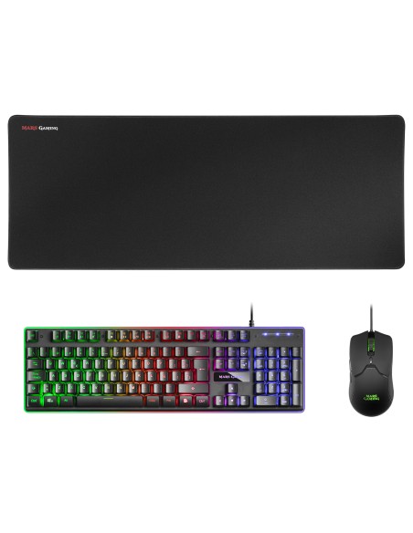 MCPXBES Combo Teclado H-Mech FRGB Ratón Ultraligero 10000DPI y Alfombrilla XXL Negro Idioma Español MCPXBES Combo Teclado H-Mech FRGB Ratón Ultraligero 10000DPI y Alfombrilla XXL Negro Idioma Español