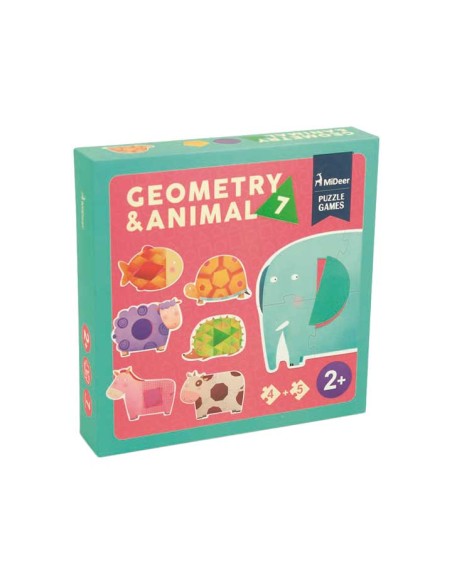 SET 7 PUZZLES MIDEER ANIMALES+GEOMETR. MD3022