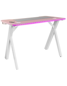 MGD100RGB Mesa Gaming RGB Alfombrilla XXL Soporte Cascos + Botella 100x60cm Rosa