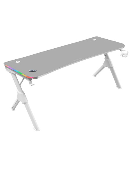 MGDXLRGBW Mesa Gaming Ergonómica RGB Blanco Grande