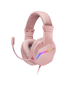 MH122 Rosa, Cascos Gaming FRGB Over Ear con Micrófono, Sonido HiFi, Cancelación de Sonido, Ultraligeros, PS4 PS5 Xbox Switch Tab
