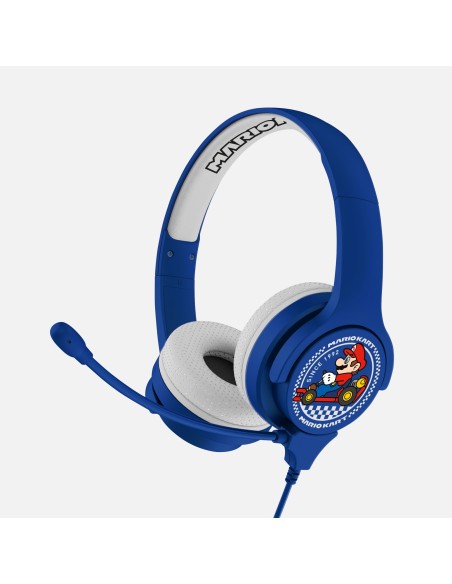 Super Mario Nintendo Mariokart Auriculares Alámbrico Diadema Juego Azul, Blanco