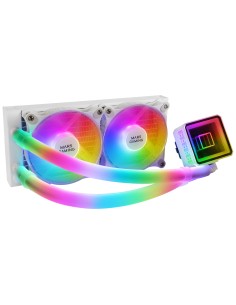 ML-ULTRA240 Blanco Refrigeración Líquida CPU TDP 500W Espejo Infinito 2 Ventiladores Silenciosos FDB ARGB Tubos ARGB Multisocket