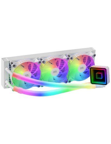 ML-ULTRA360 Blanco Refrigeración Líquida CPU TDP 650W Espejo Infinito 3 Ventiladores Silenciosos FDB ARGB Tubos ARGB Multisocket