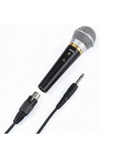 Micrófono dinámico con una conexión de 6,3mm y un cabe de 3m, Color negro