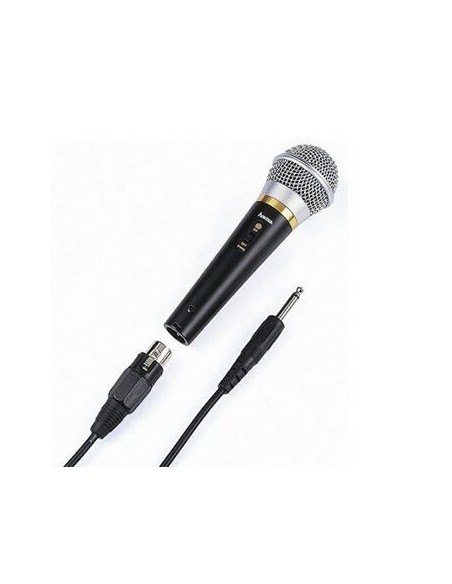 Micrófono dinámico con una conexión de 6,3mm y un cabe de 3m, Color negro