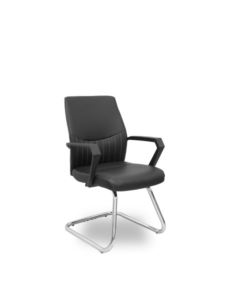 Sillón confidente patín Opti520PA similpiel negro