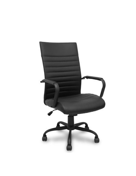 Sillón Opti527 basculante similpiel negro base metálica negra