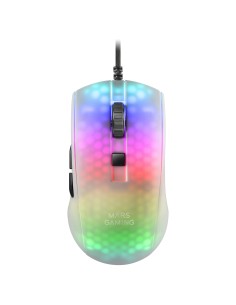 MMRW Blanco, Ratón Gaming RGB Chroma Estructura Translúcida Ultra-ligera 58g 12800 DPI Switches Mecánicos HUANO