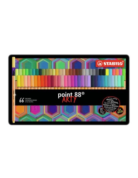 point 88 ARTY rotulador de punta fina Multicolor 65 pieza(s)