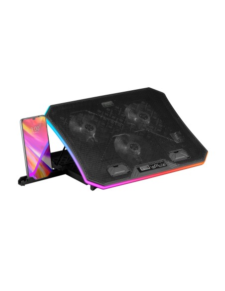 MNBC6, Base Refrigeradora + Stand XL 19'' ARGB, 3 Ventiladores, Soporte Móvil