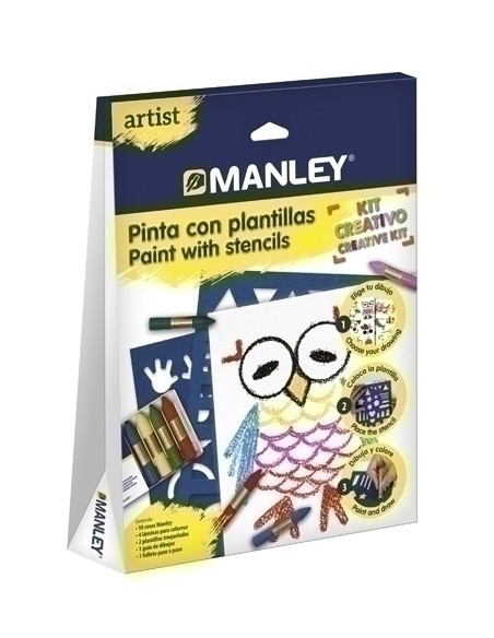 MANLEY ARTIST PINTA CON PLANTILLAS - Pack de 6 unidades