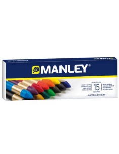 ESTUCHE DE 15 UNIDADES CERAS BLANDAS COLORES SURTIDOS MANLEY MNC00055